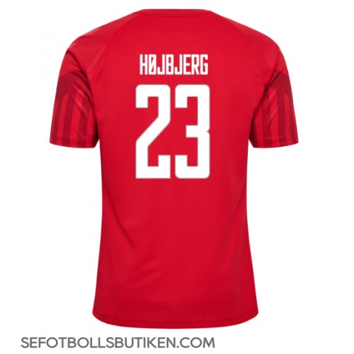 Danmark Pierre-Emile Hojbjerg #23 Replika Hemma matchkläder VM 2022 Korta ärmar